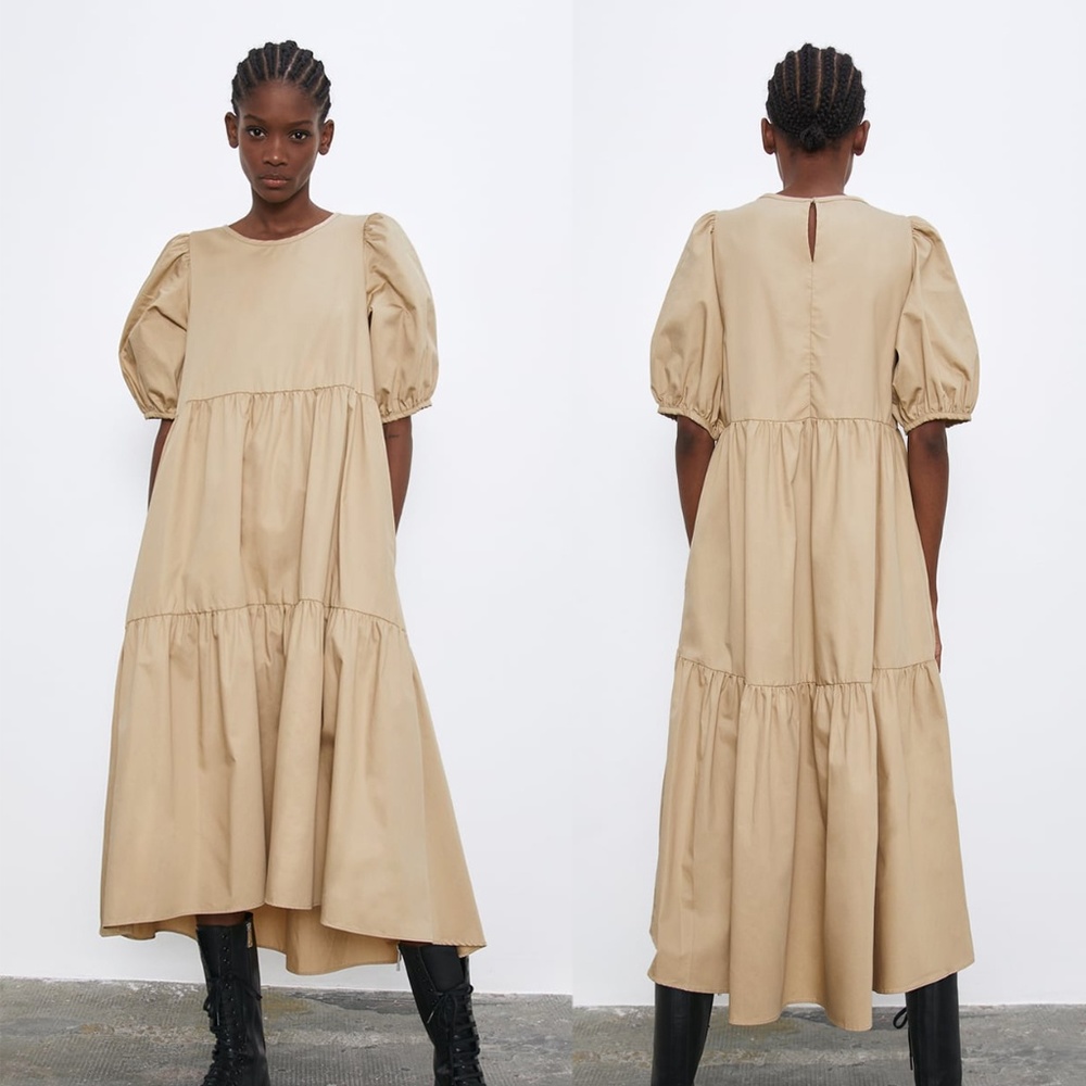 NWT zara asymmetric poplin dress size XS